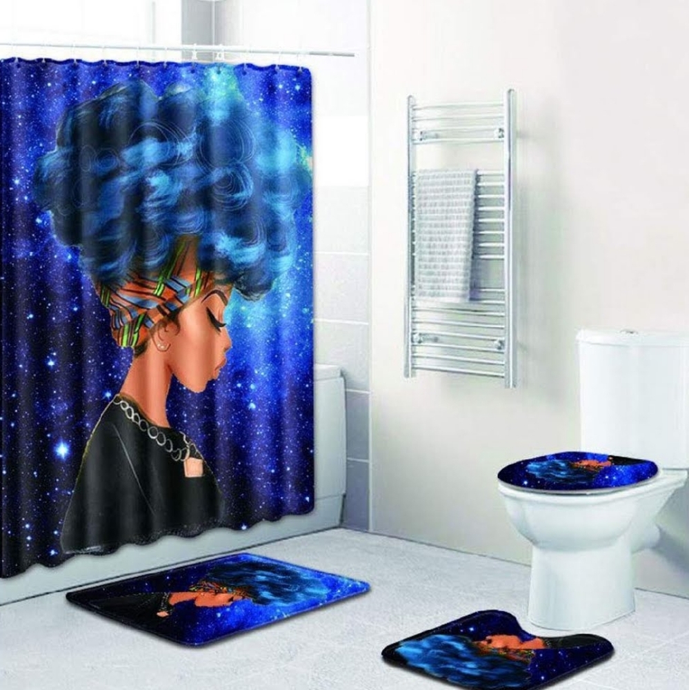 Shower curtain mat sets